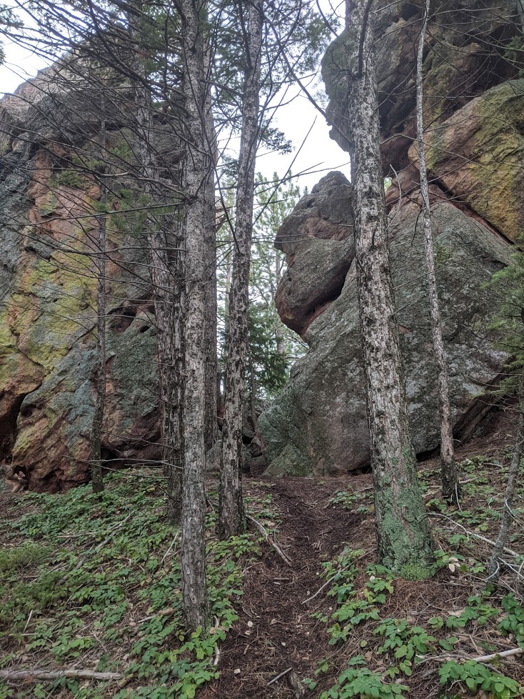 The gap in the ridge near the Tiny Tower