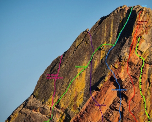 yellow streaks sport climbing